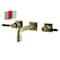 Kingston Brass KS6123DKL Two-Handle Wall Mount Bathroom Faucet, Antique Brass KS6123DKL - alternate 1